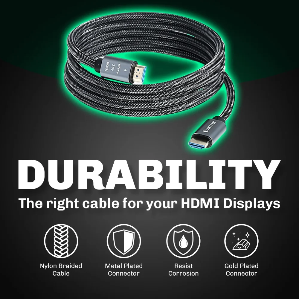 Cocount HDMI Cable 3m 4K ARC Enabled 60Hz 18 Gbps (Nylon Braided) view 5